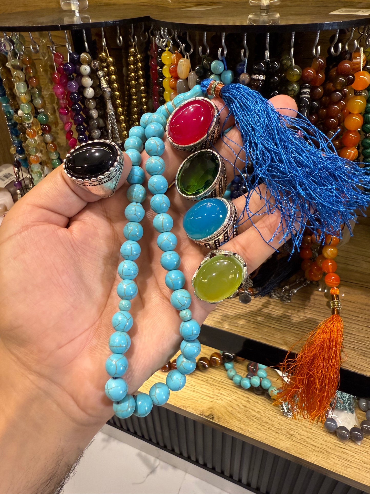Deal of 5 Rings + Feroza Tasbih | Premium Islamic Gift Set