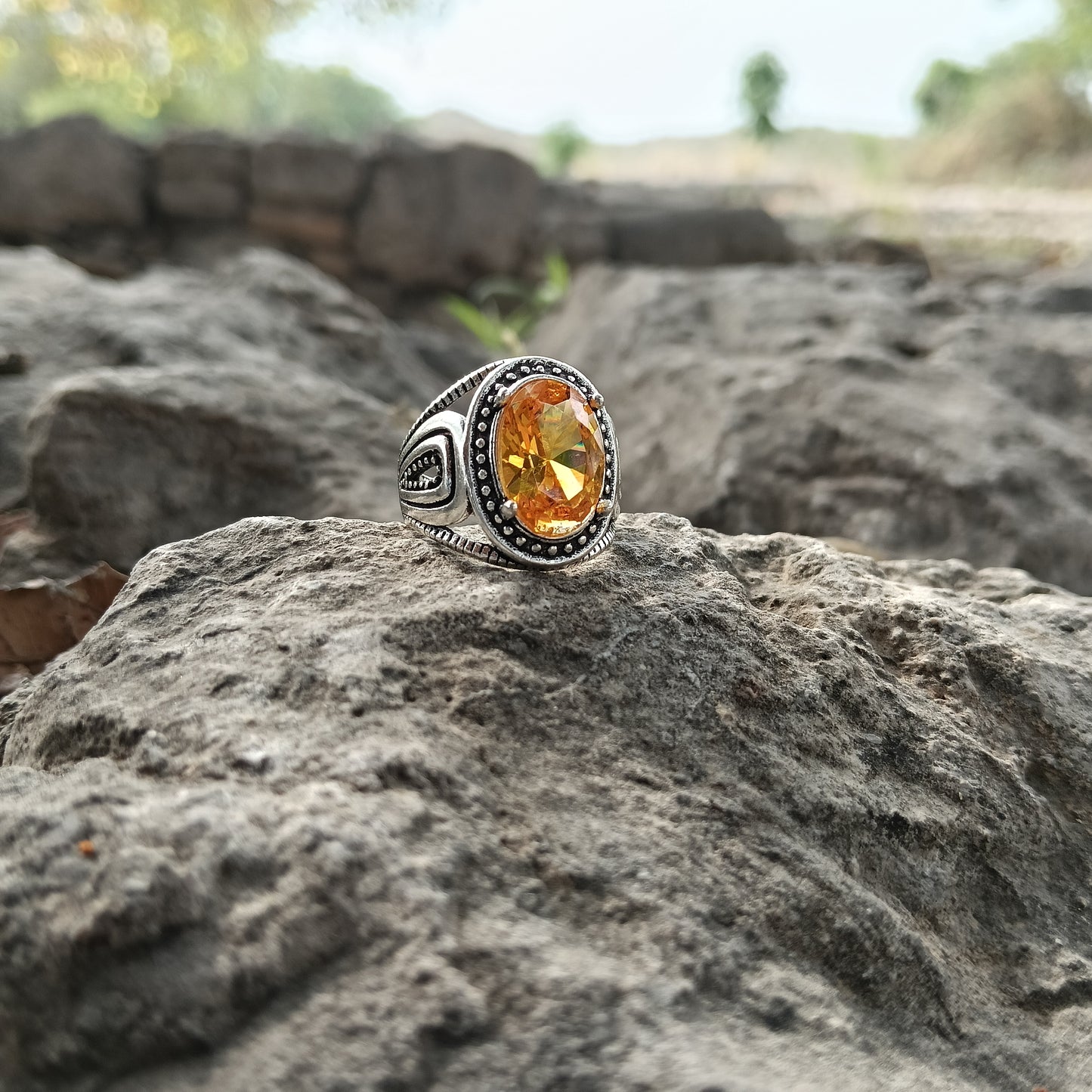 Pokraj stone Yellow sapphire Ring – Order Now with Free Home Delivery