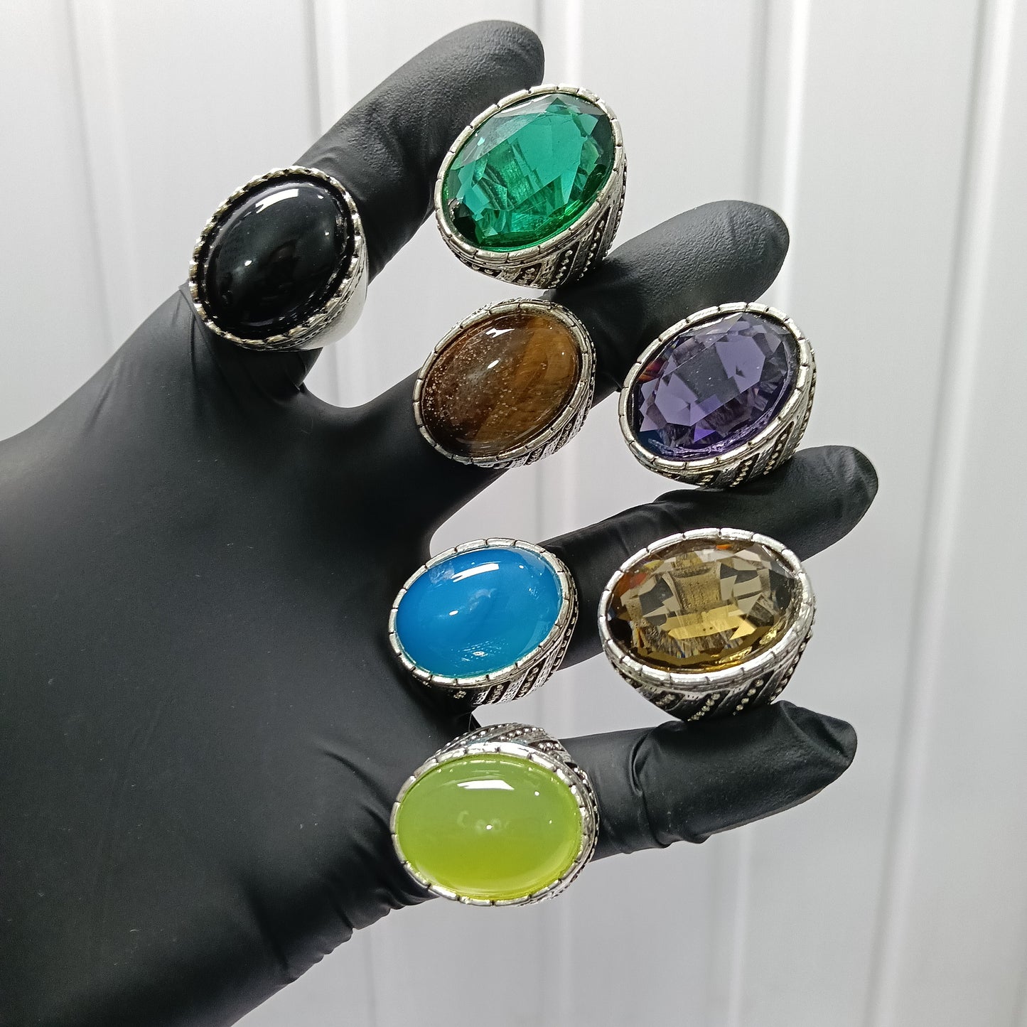 Deal of 7 Gemstone Rings – Aqeeq & Zircon Stones with Free Home Delivery