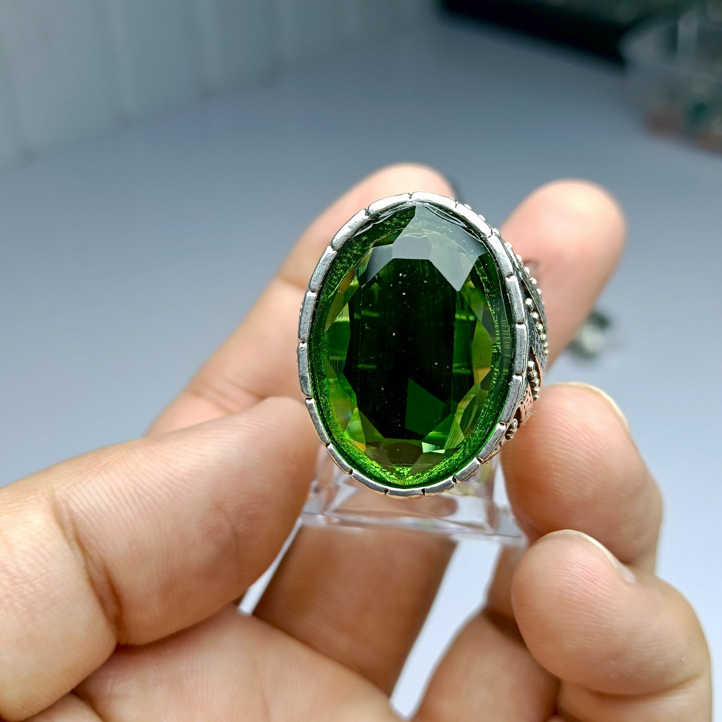 Elegant Green Zircon Ring – Free Home Delivery