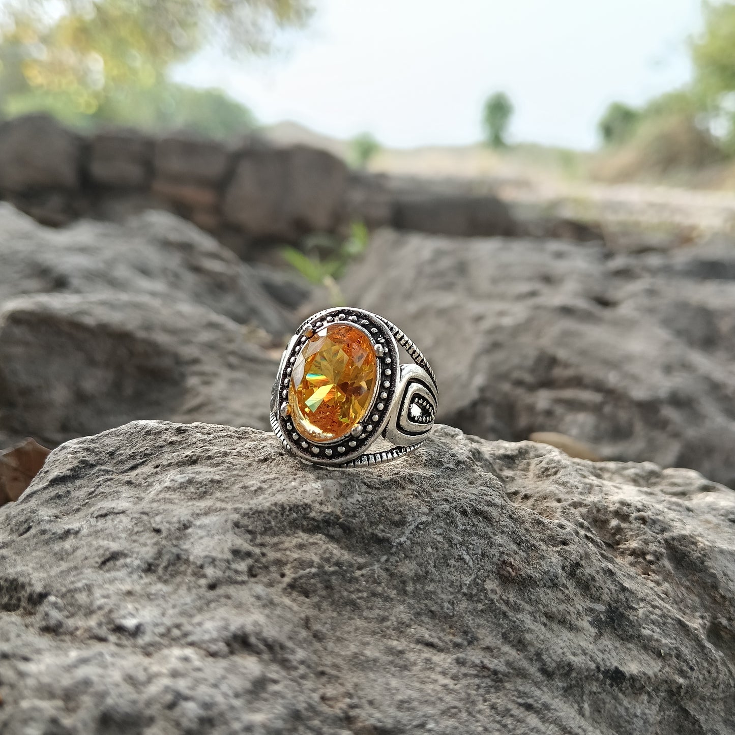 Pokraj stone Yellow sapphire Ring – Order Now with Free Home Delivery