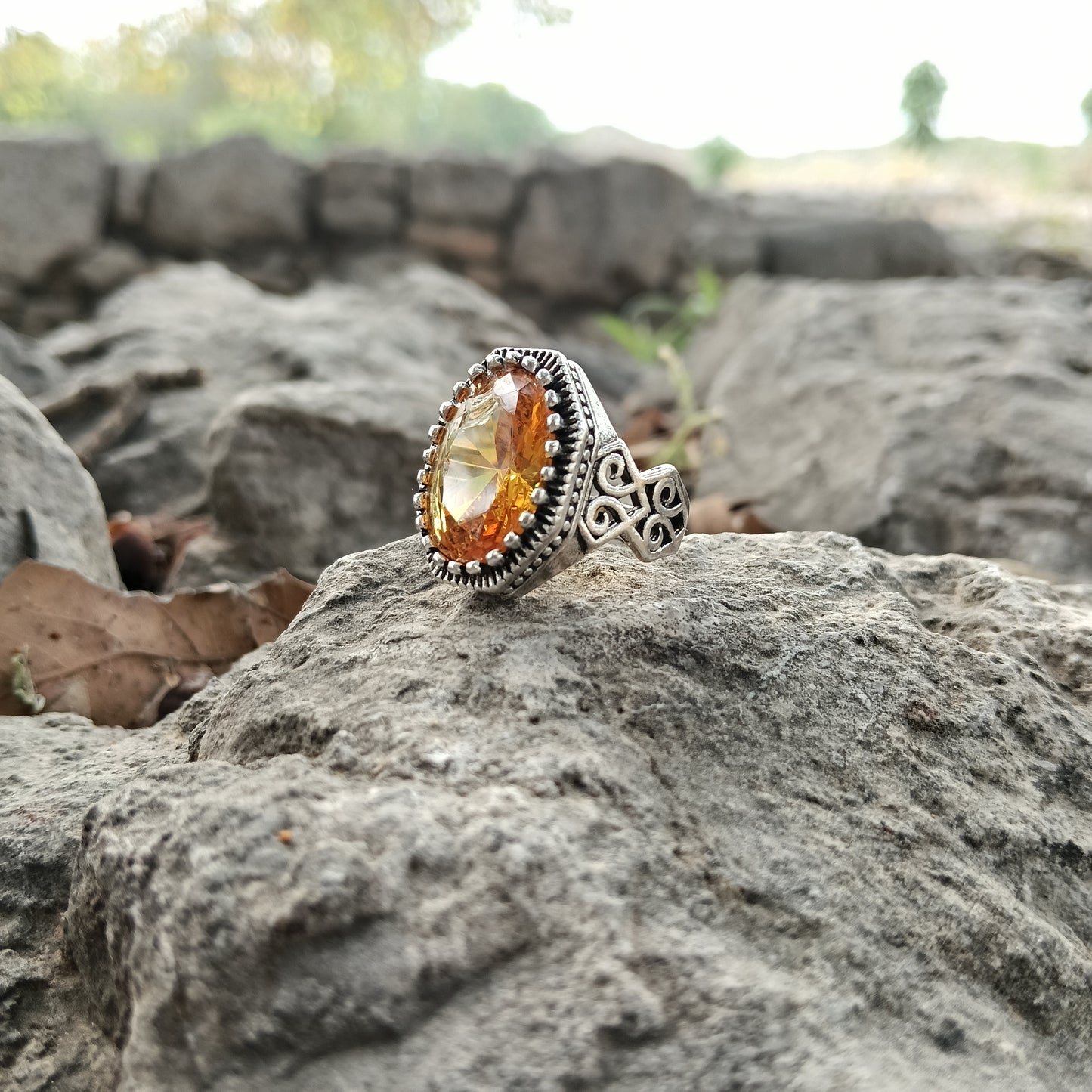 Beautiful Pokraj stone Yellow sapphire Ring – Order Now with Free Home Delivery