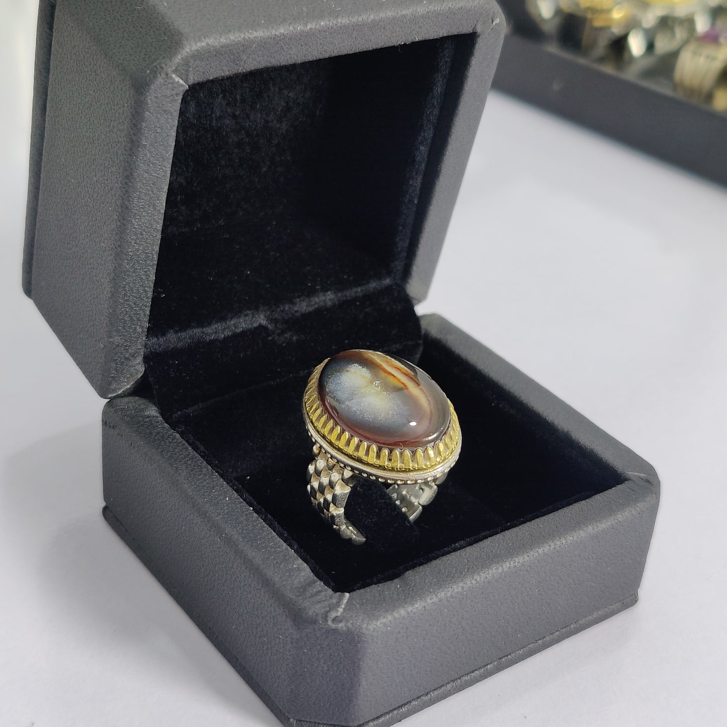 Sulamani Aqeeq stone Ring Handmade