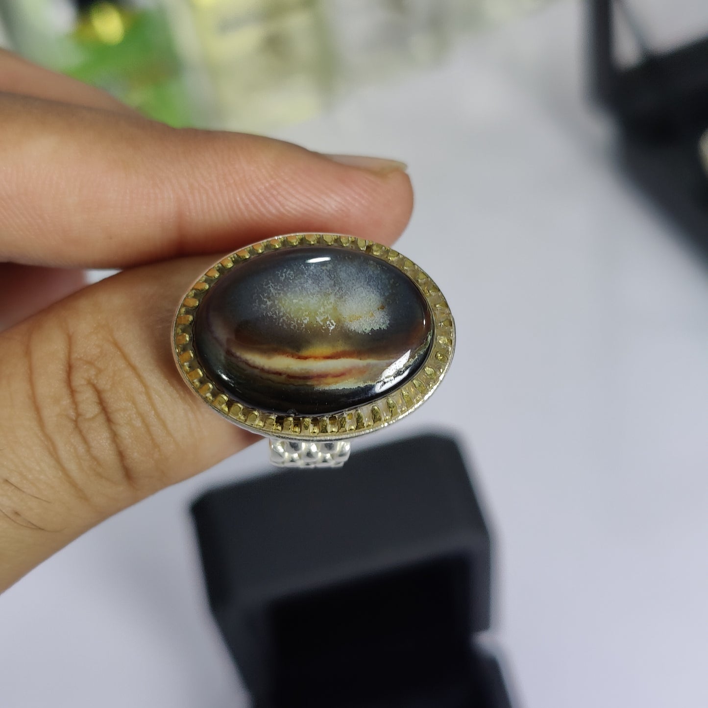 Sulamani Aqeeq stone Ring Handmade