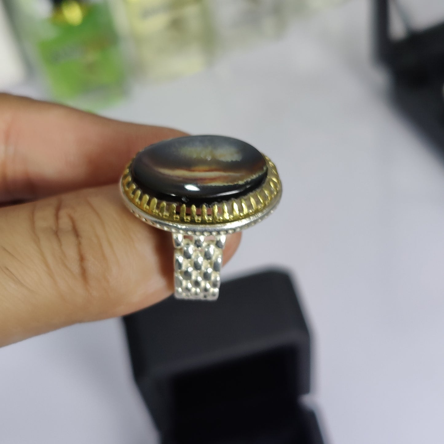 Sulamani Aqeeq stone Ring Handmade