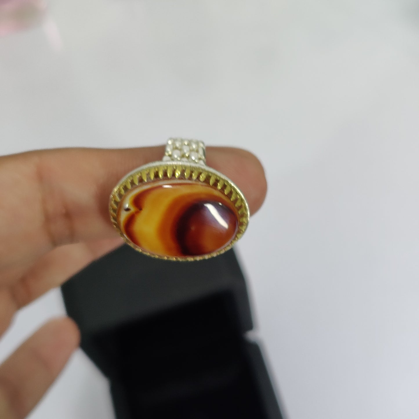 Sulamani Aqeeq stone Ring Handmade