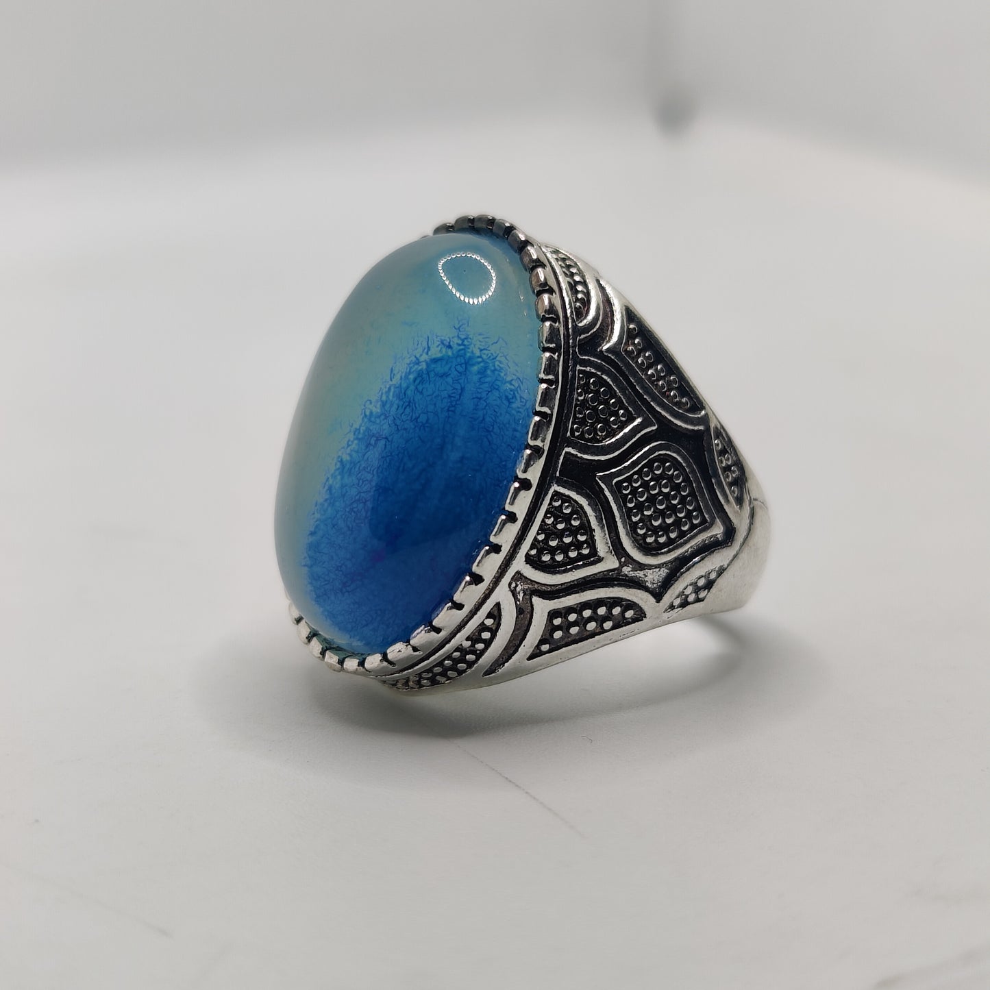 Antique color of Aqeeq Ring For men