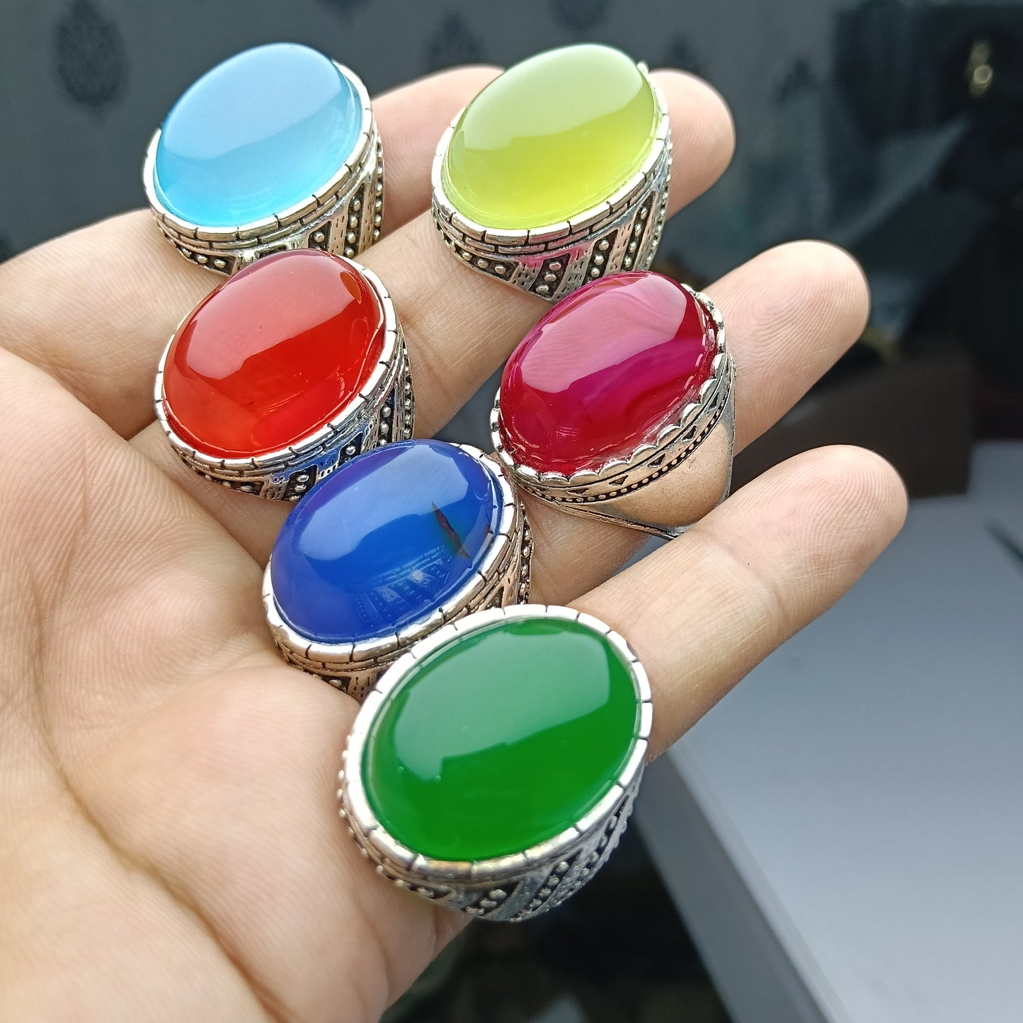 Deal of 6 Mix Color Gemstone Rings – Limited Time Offer!