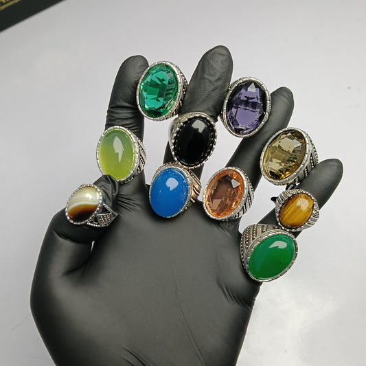 10Gemstone Rings Deal– Aqeeq & Zircon Collection