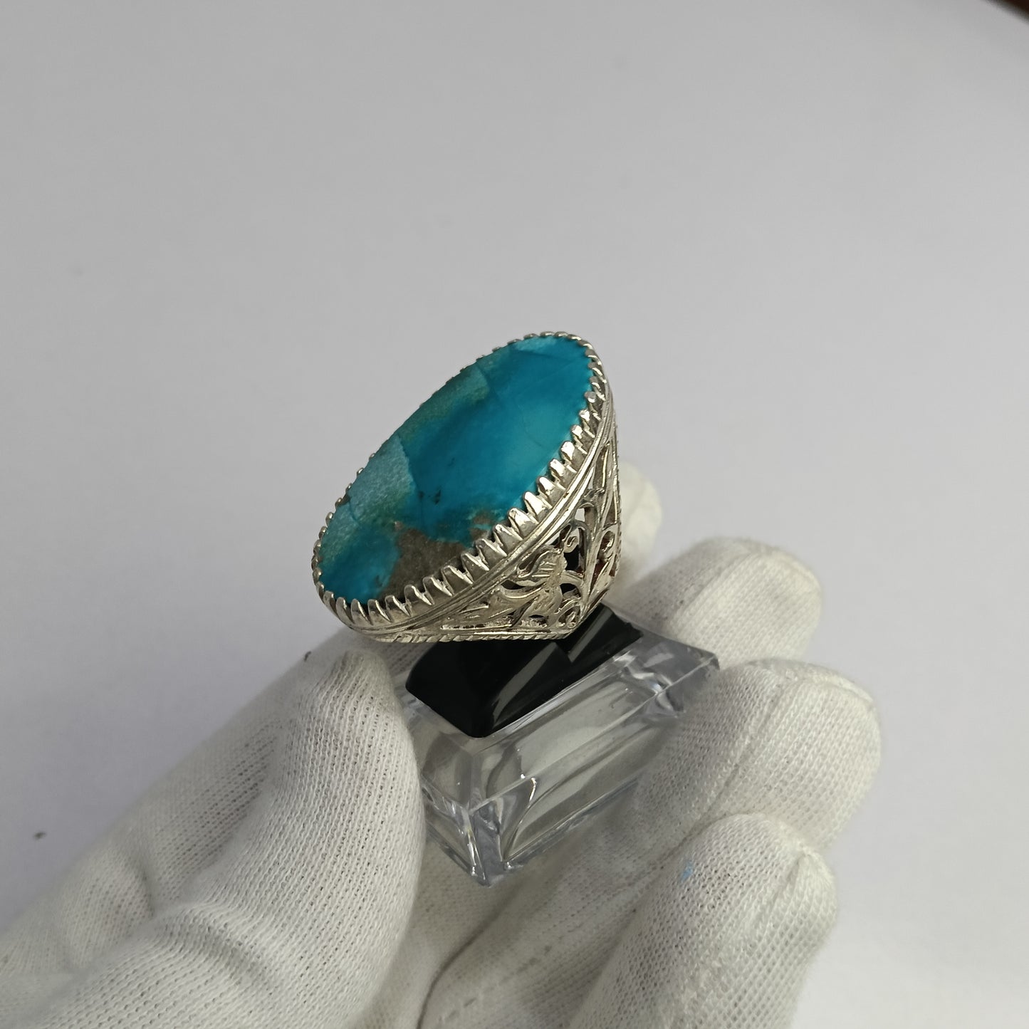 Irani Shejri Feroza Stone Ring in Premium Silver – Advance Payment Only