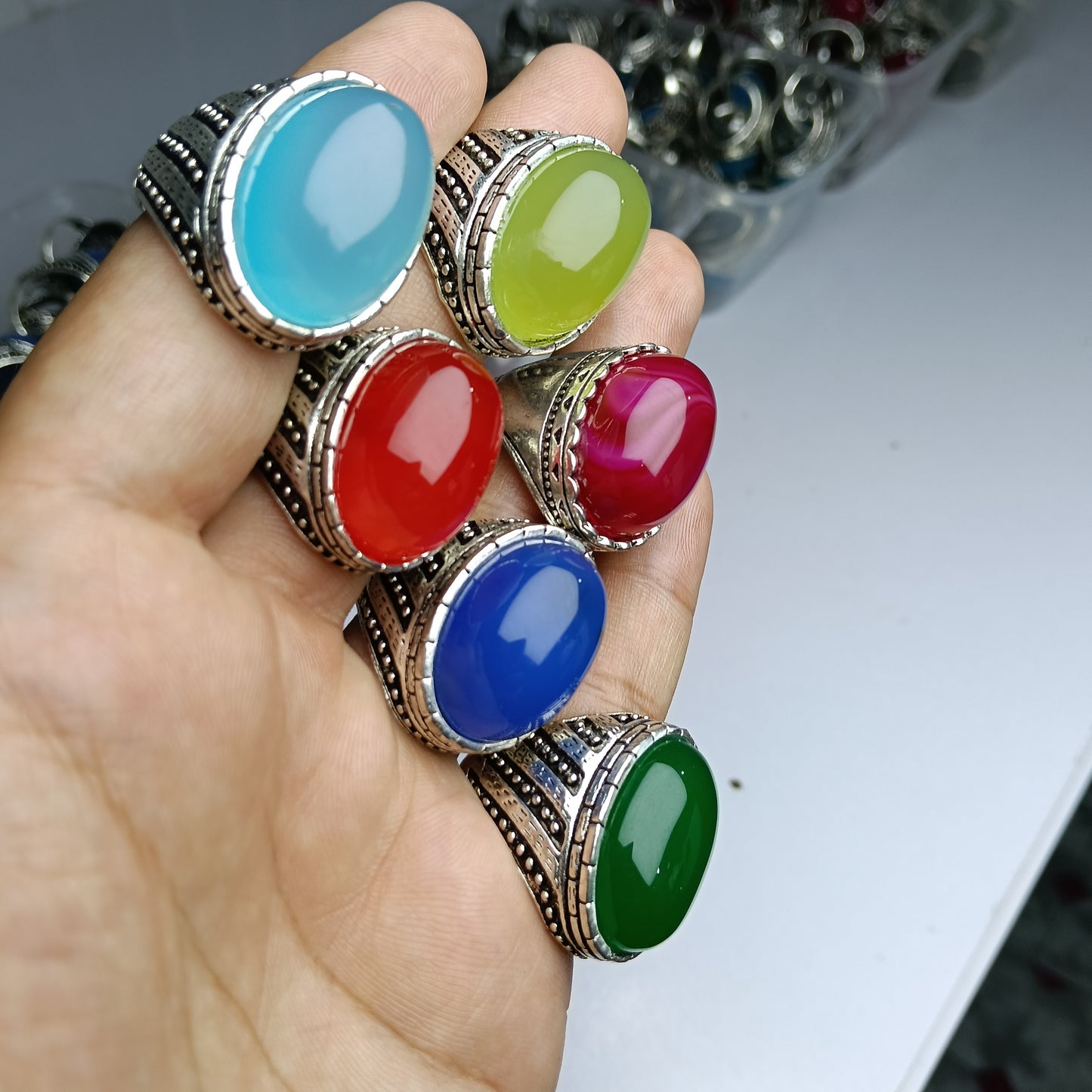 Deal of 6 Mix Color Gemstone Rings – Limited Time Offer!