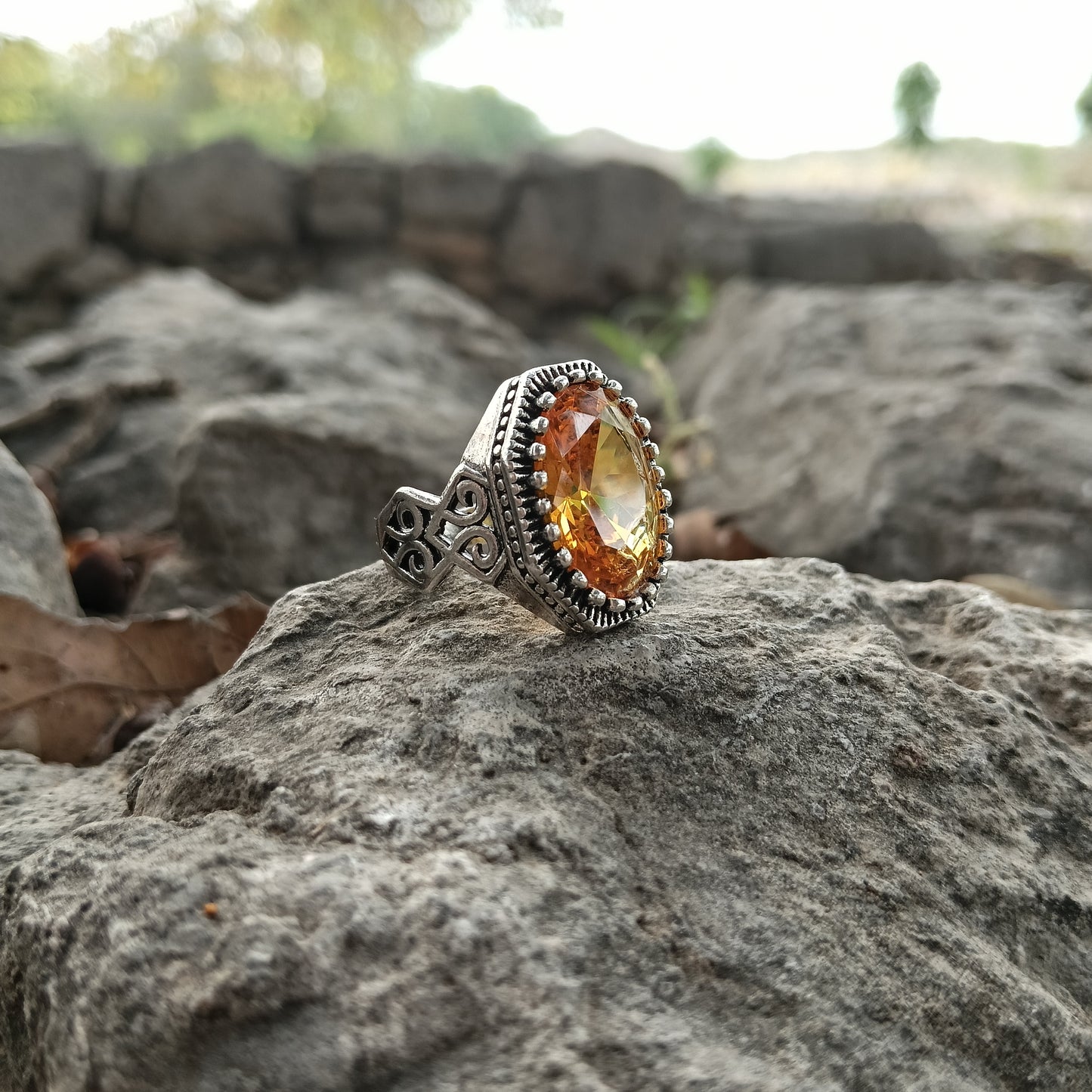 Beautiful Pokraj stone Yellow sapphire Ring – Order Now with Free Home Delivery