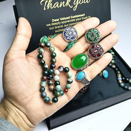 Eid Special: 5 Stunning Gemstone Rings Gift Set – Limited Time Offer!