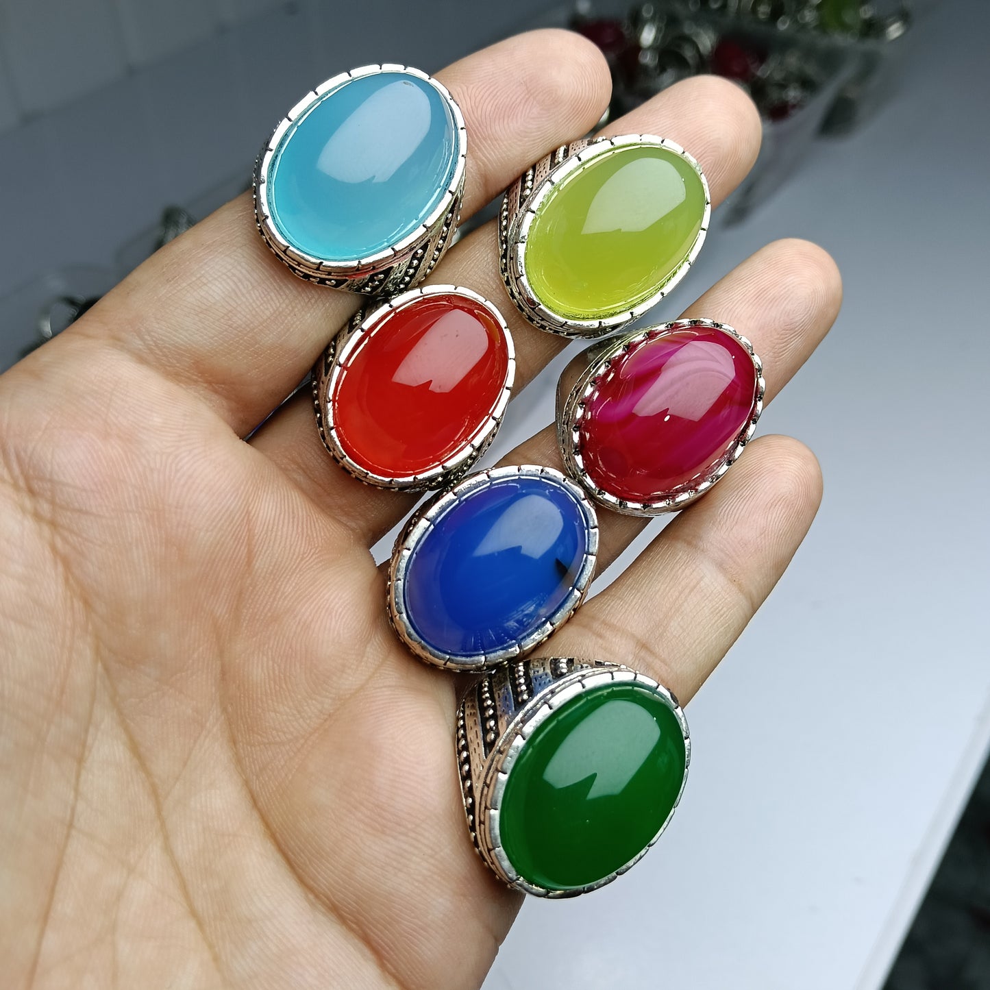 Deal of 6 Mix Color Gemstone Rings – Limited Time Offer!