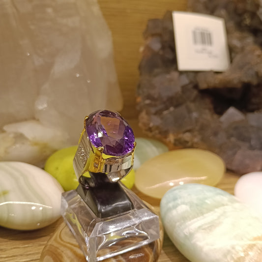 Amethyst Stone Ring in Pure Silver – Free Home Delivery